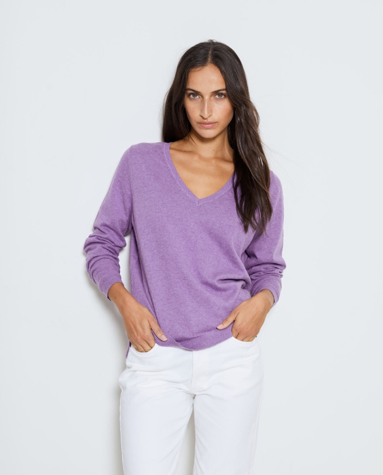 Organic-cotton sweater Purple