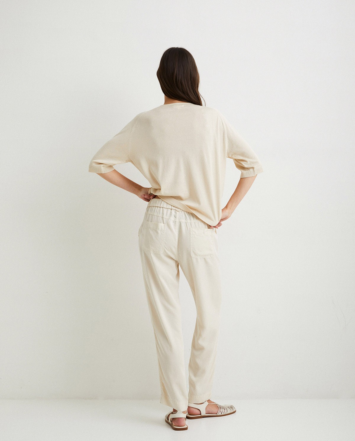 Flowy Tencel trousers Natural 2