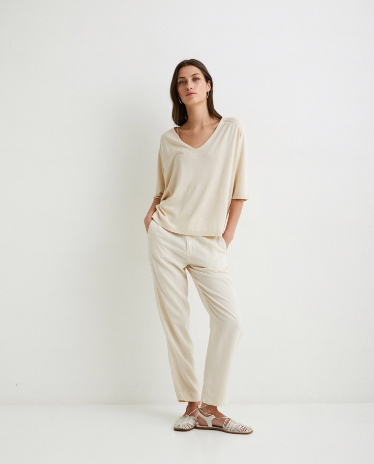 Flowy Tencel trousers Natural