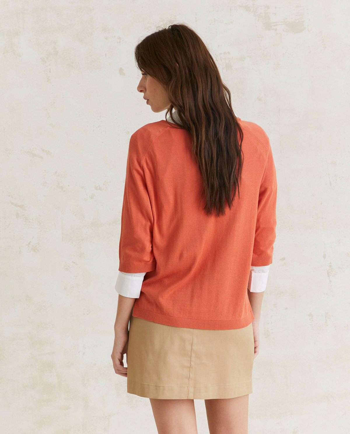 V-neck sweater Orange 3