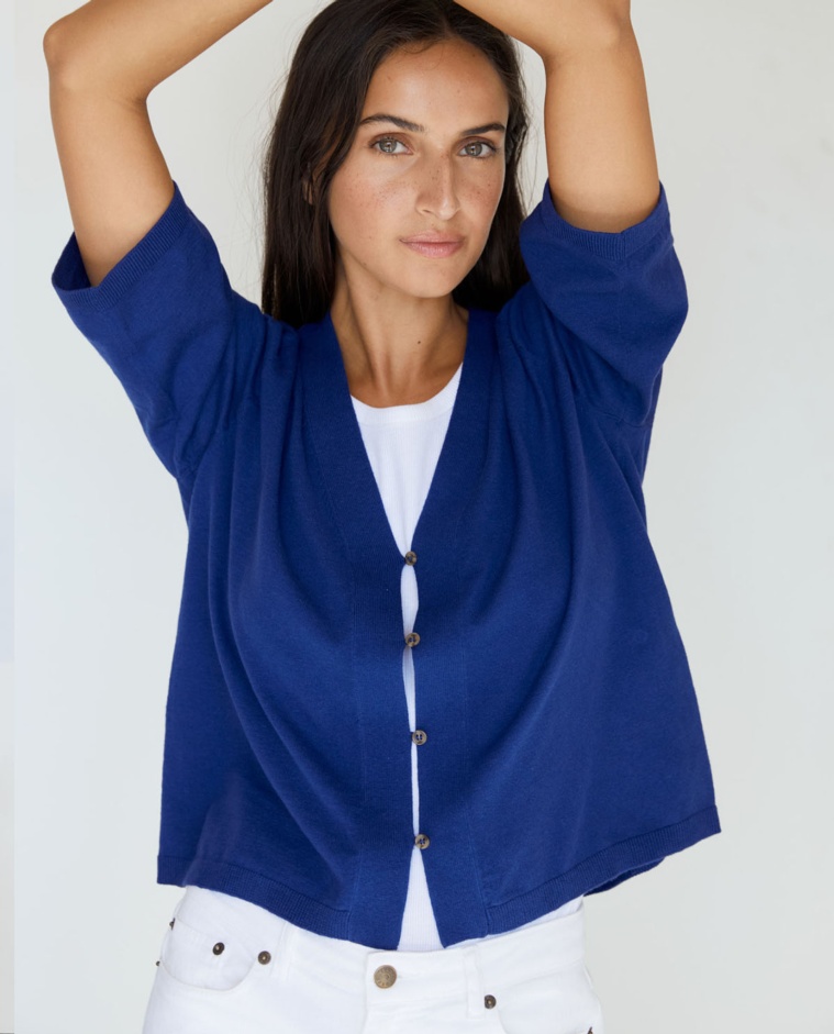 Cardigan manches courtes Navy
