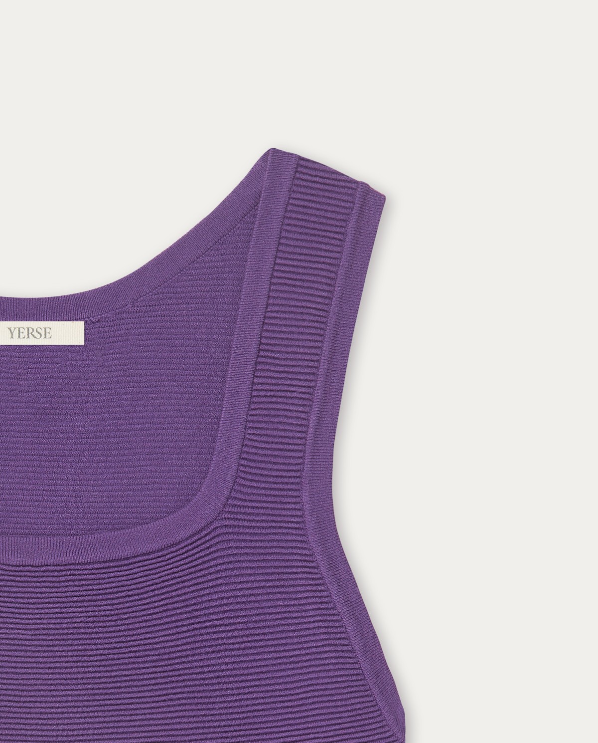 Square-neck knit top Purple 5
