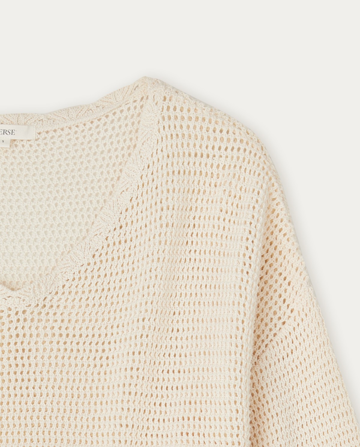 Pointelette cotton sweater Natural 5