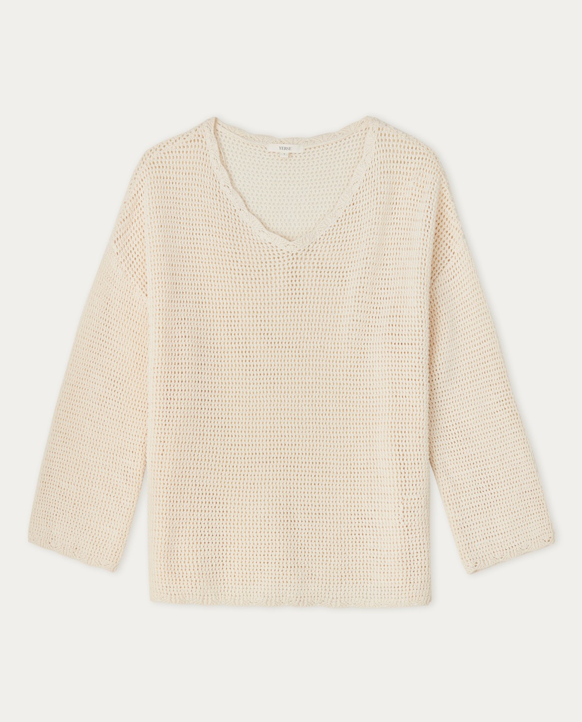 Pointelette cotton sweater Natural 6