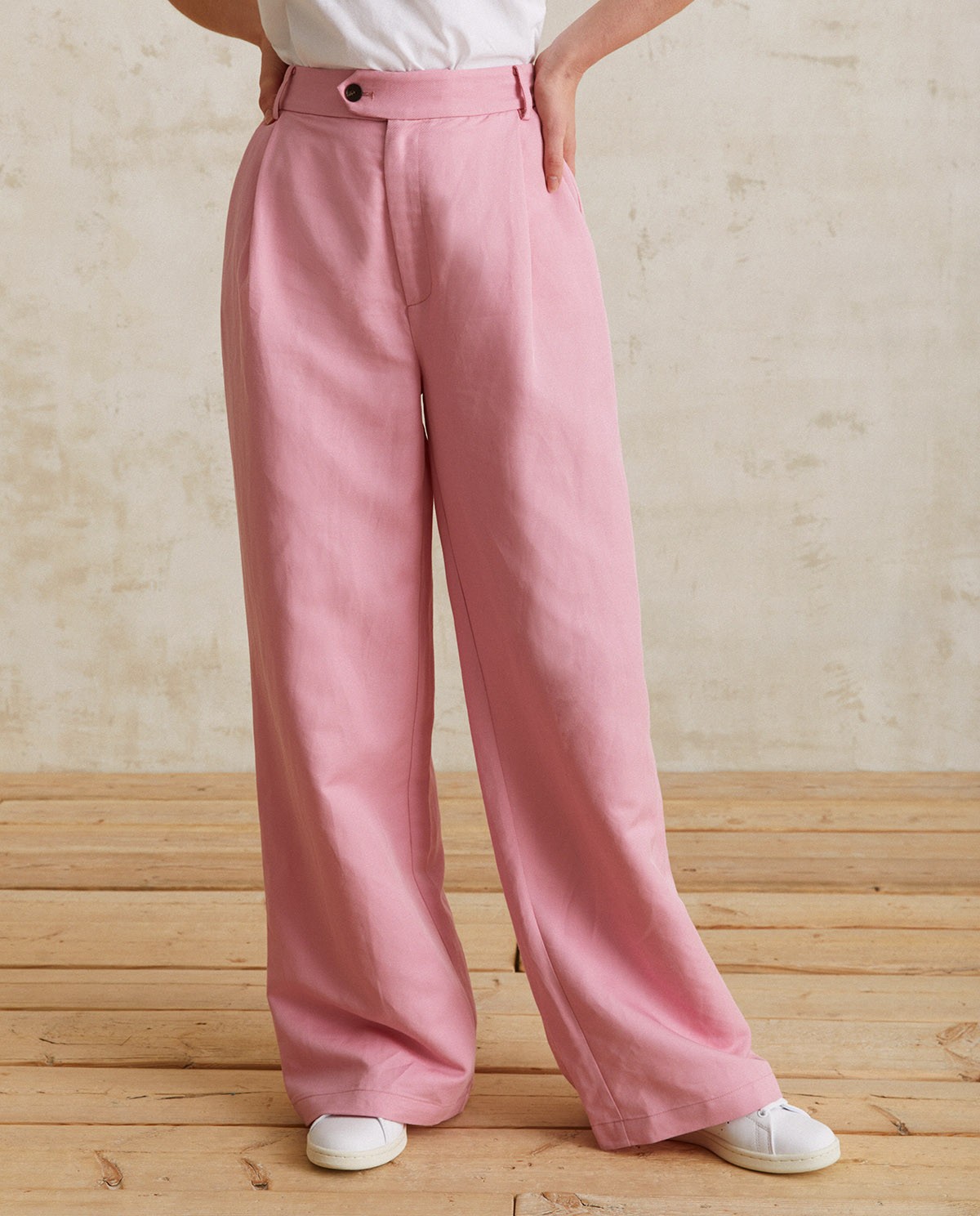 Linen suit trousers Pink 2