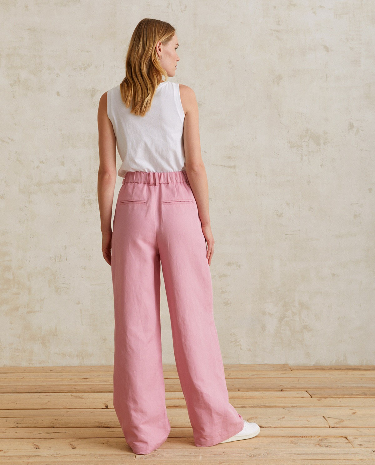 Linen suit trousers Pink 3