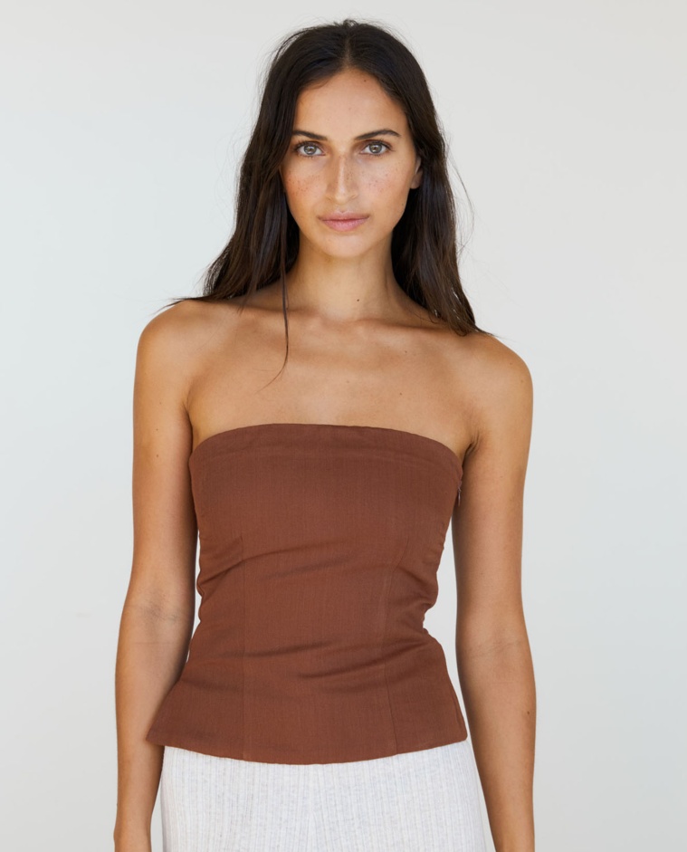 Strapless top Chocolate