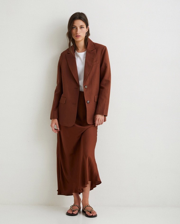 Linen suit coat Chocolate