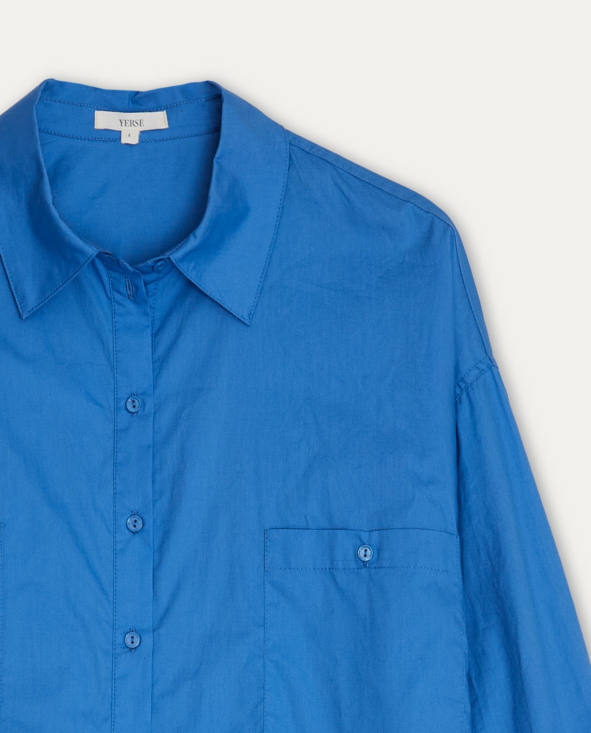 Camisa algodón bolsillos Azul 2