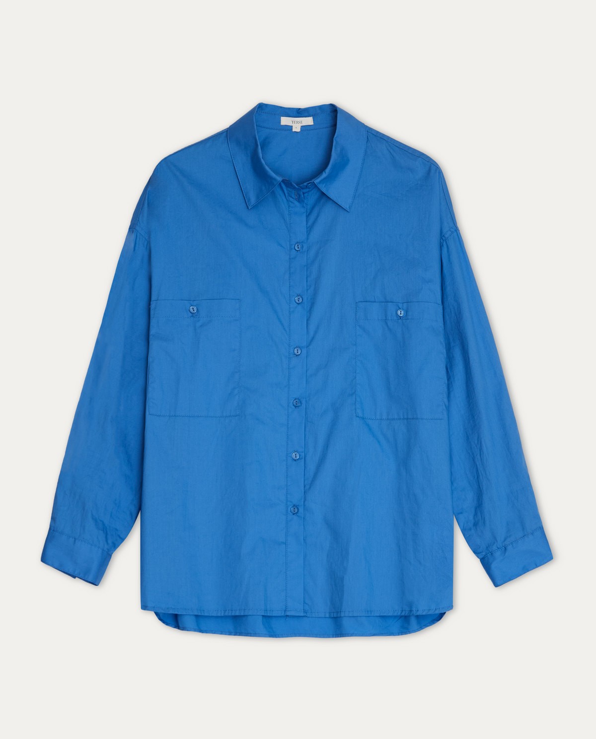 Cotton shirt pockets Blue 1