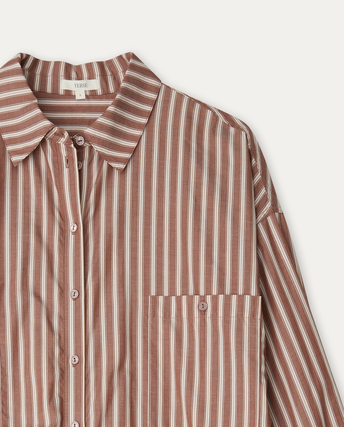 Cotton shirt pockets Chocolate stripes