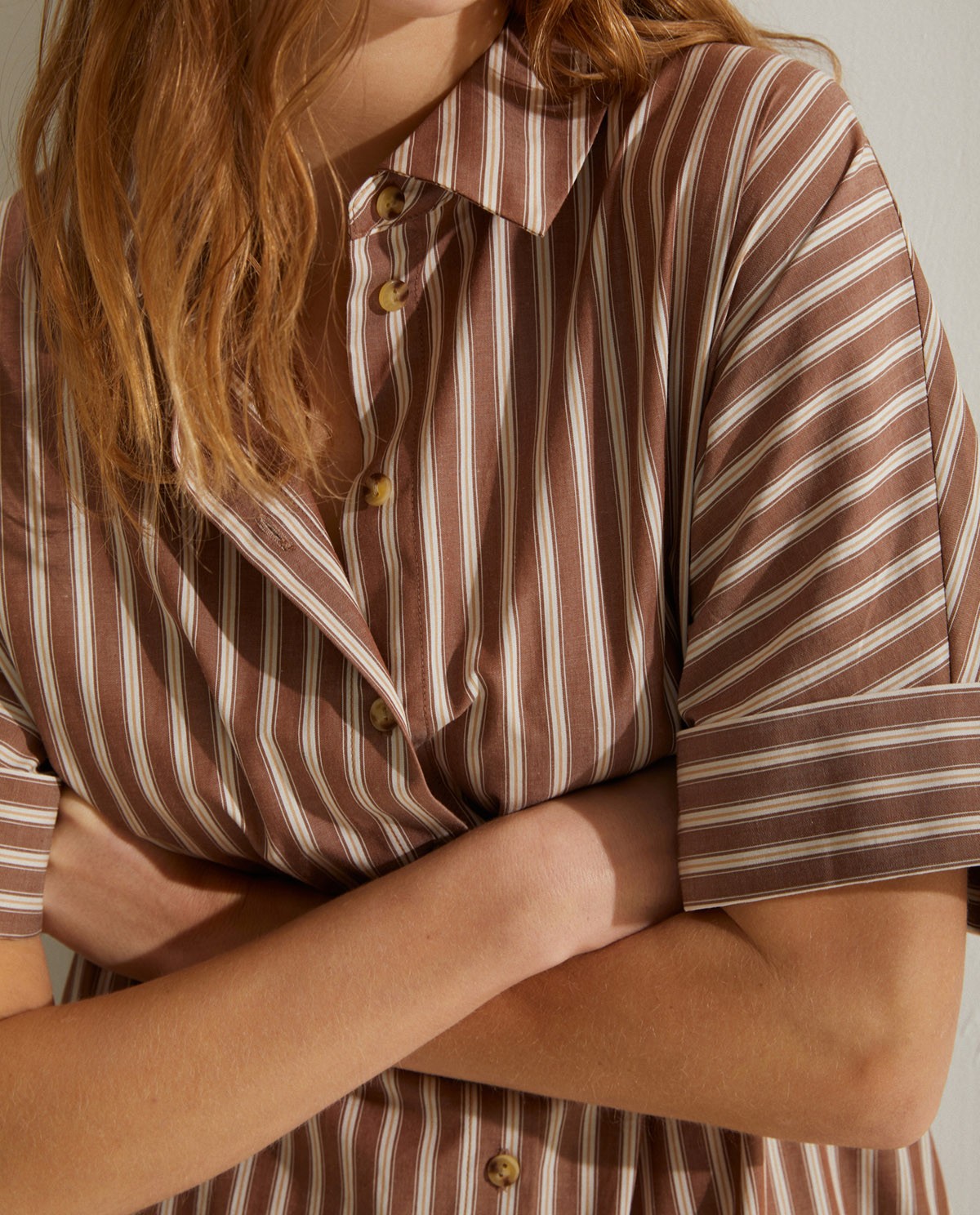 Robe-chemise en coton Chocolate stripes 2