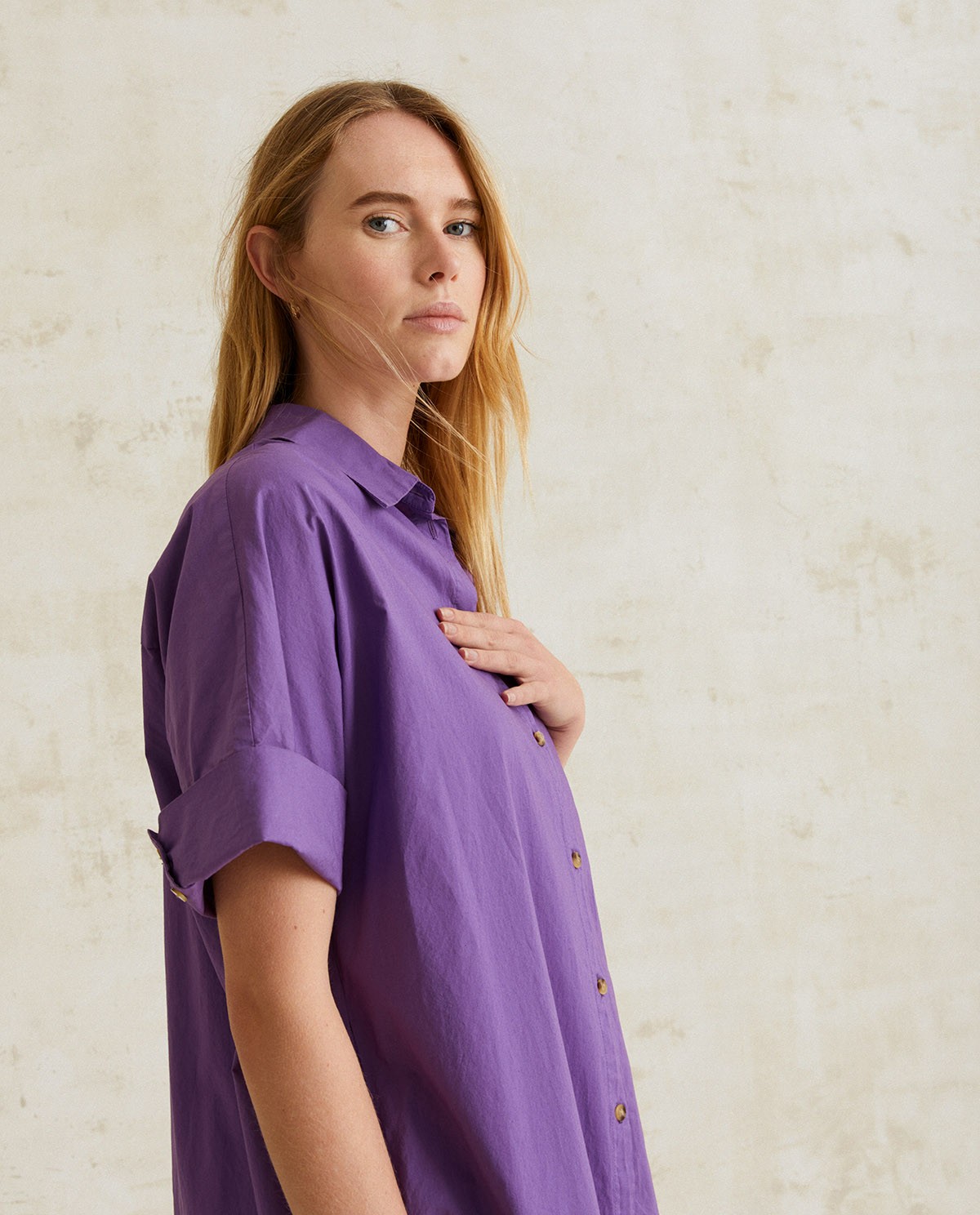 Robe-chemise en coton Purple 2