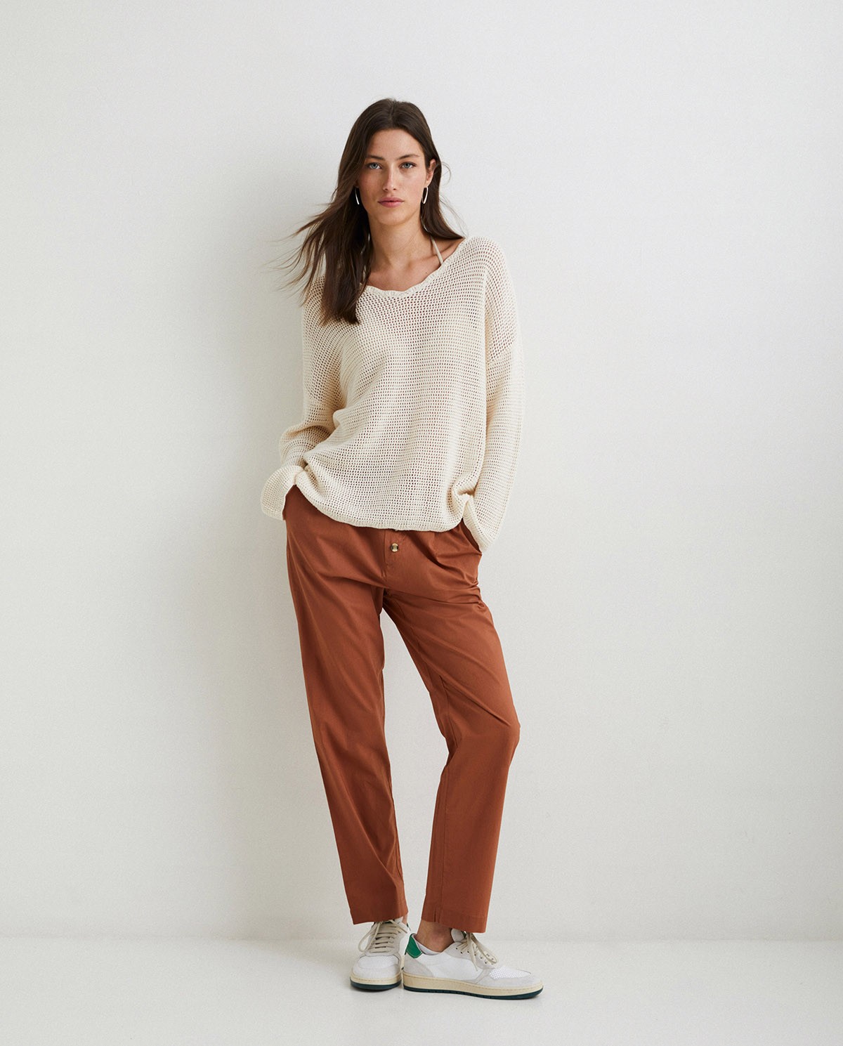 100% cotton trousers Chocolate 1