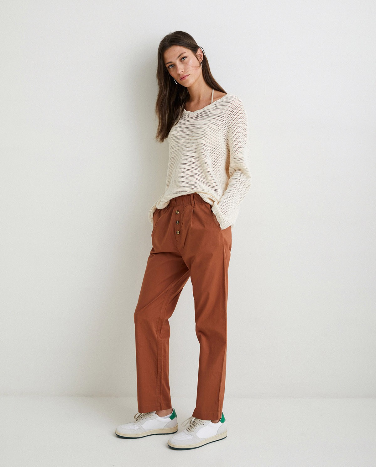 100% cotton trousers Chocolate