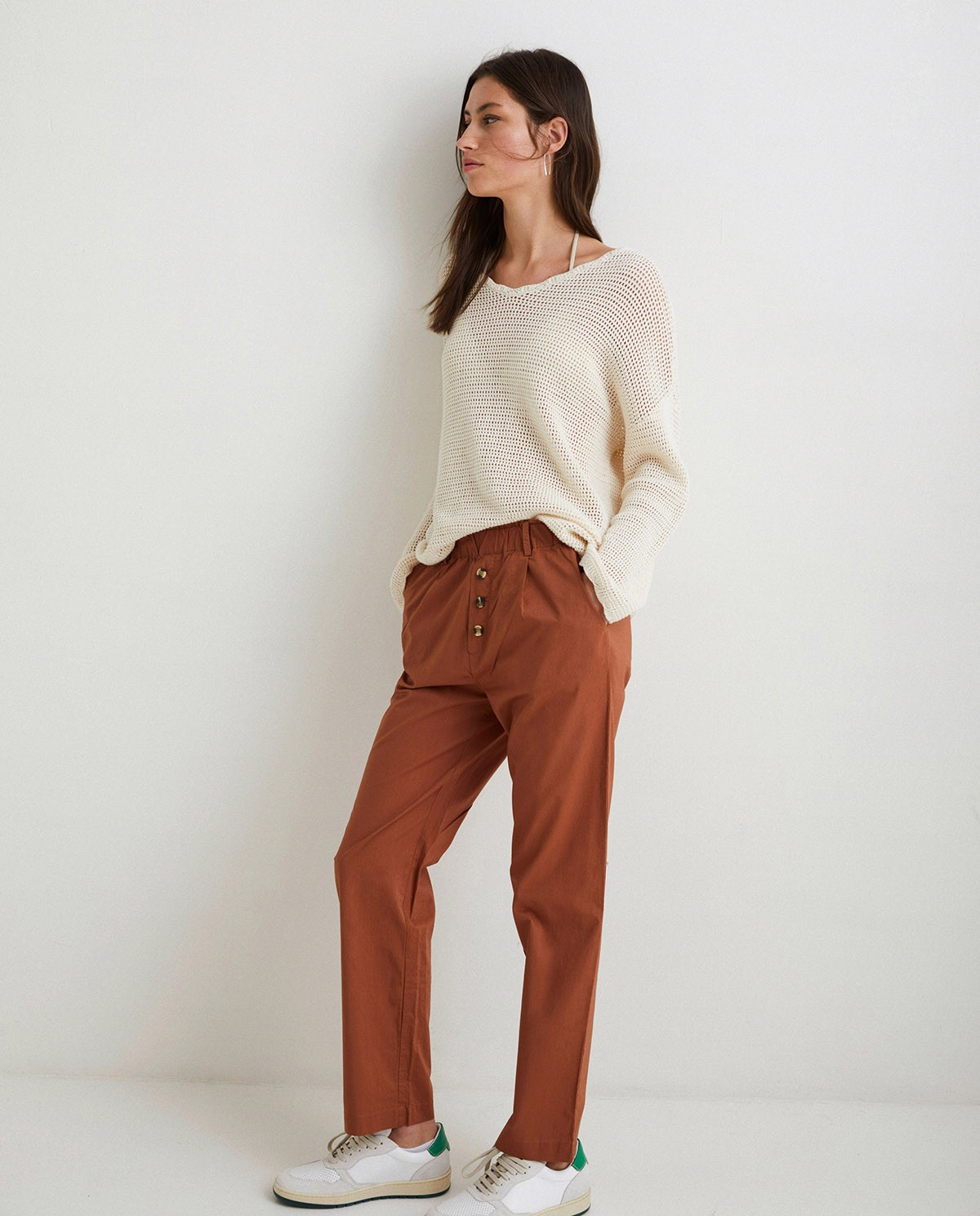 100% cotton trousers Chocolate 2