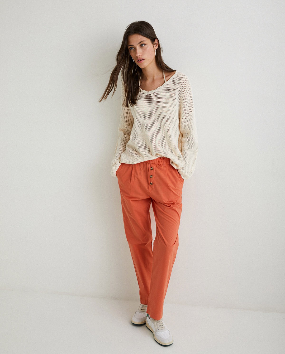 100% cotton trousers Orange