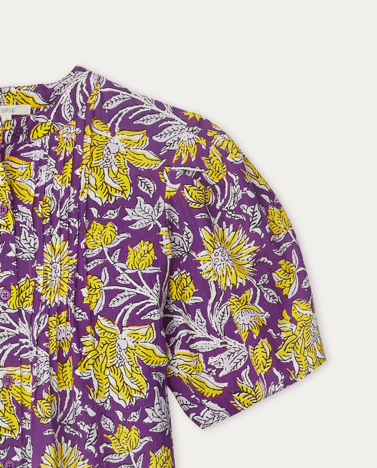 Print cotton shirt Purple 5