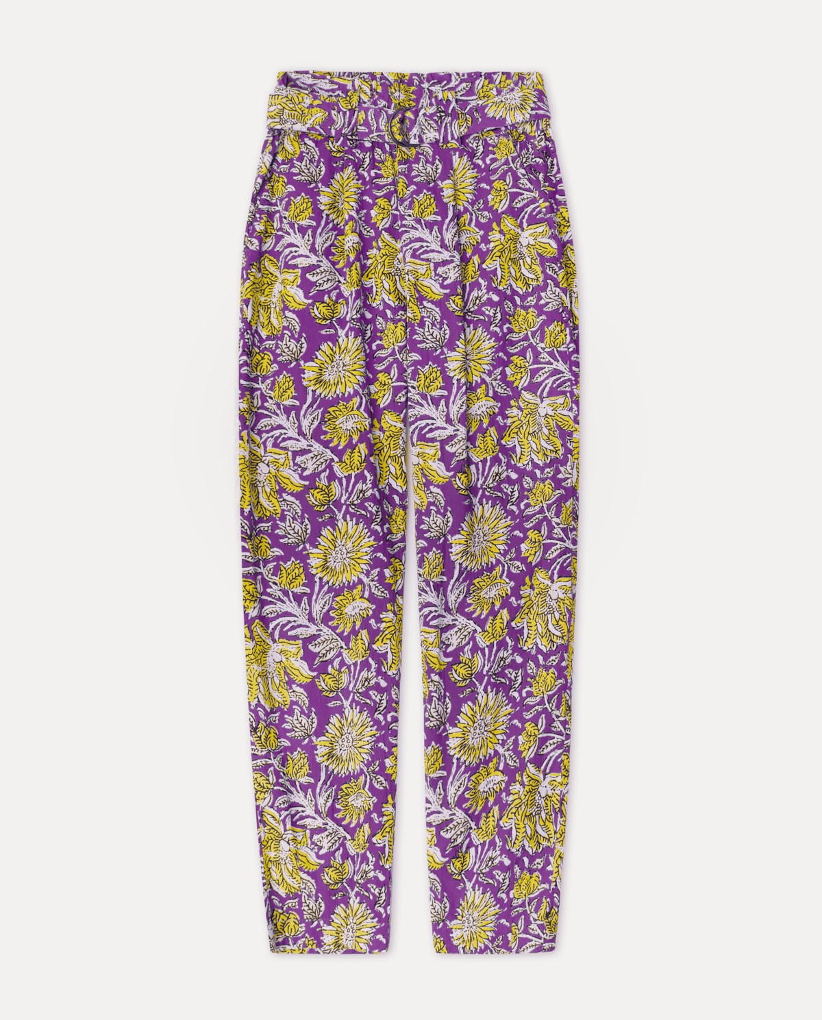 Print cotton trousers Purple 6
