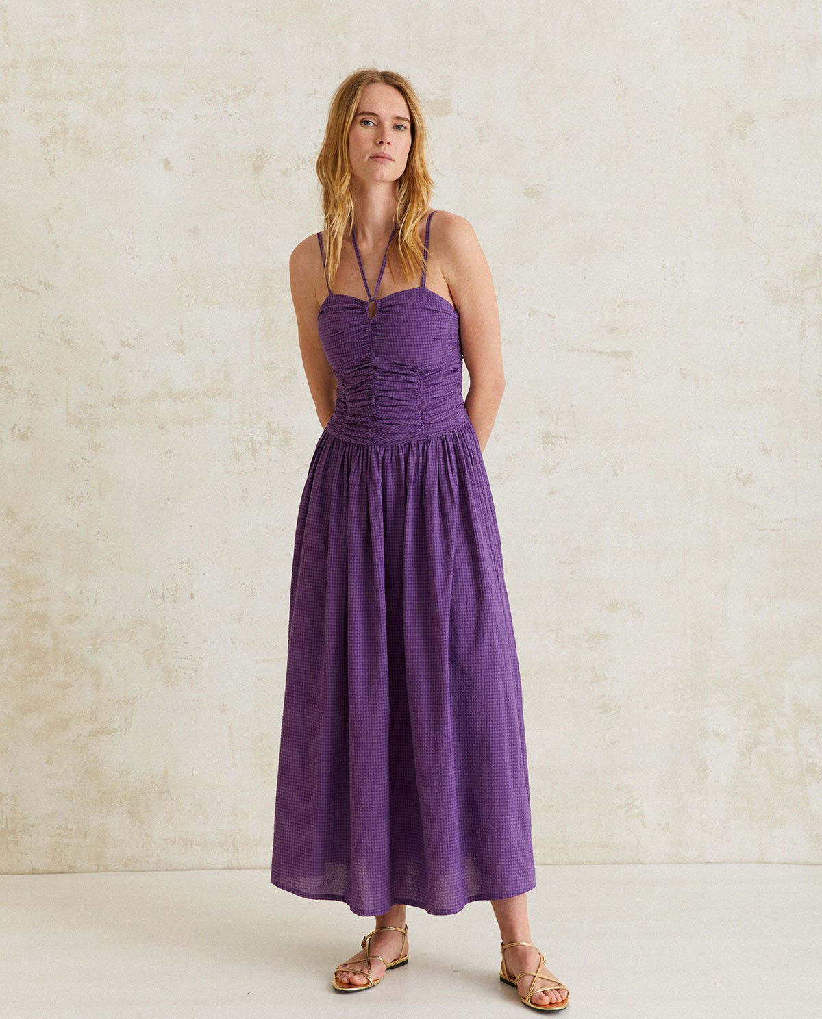 Long draped dress Purple