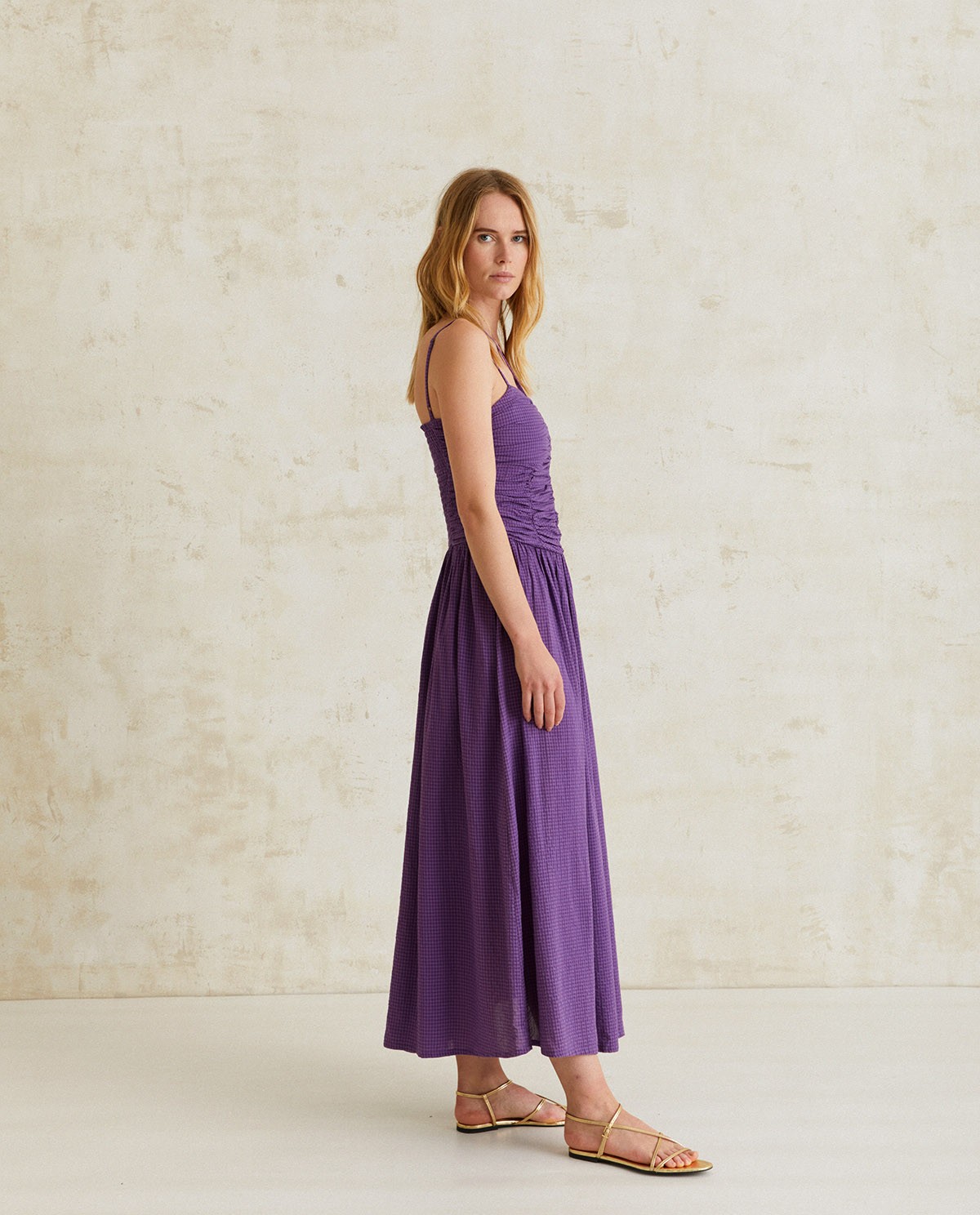 Long draped dress Purple