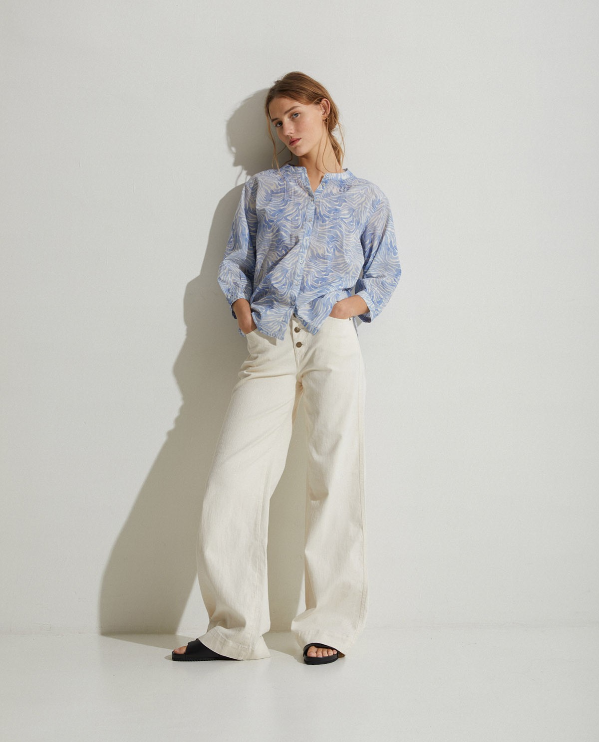 13781 Ecru Wide Leg Pants