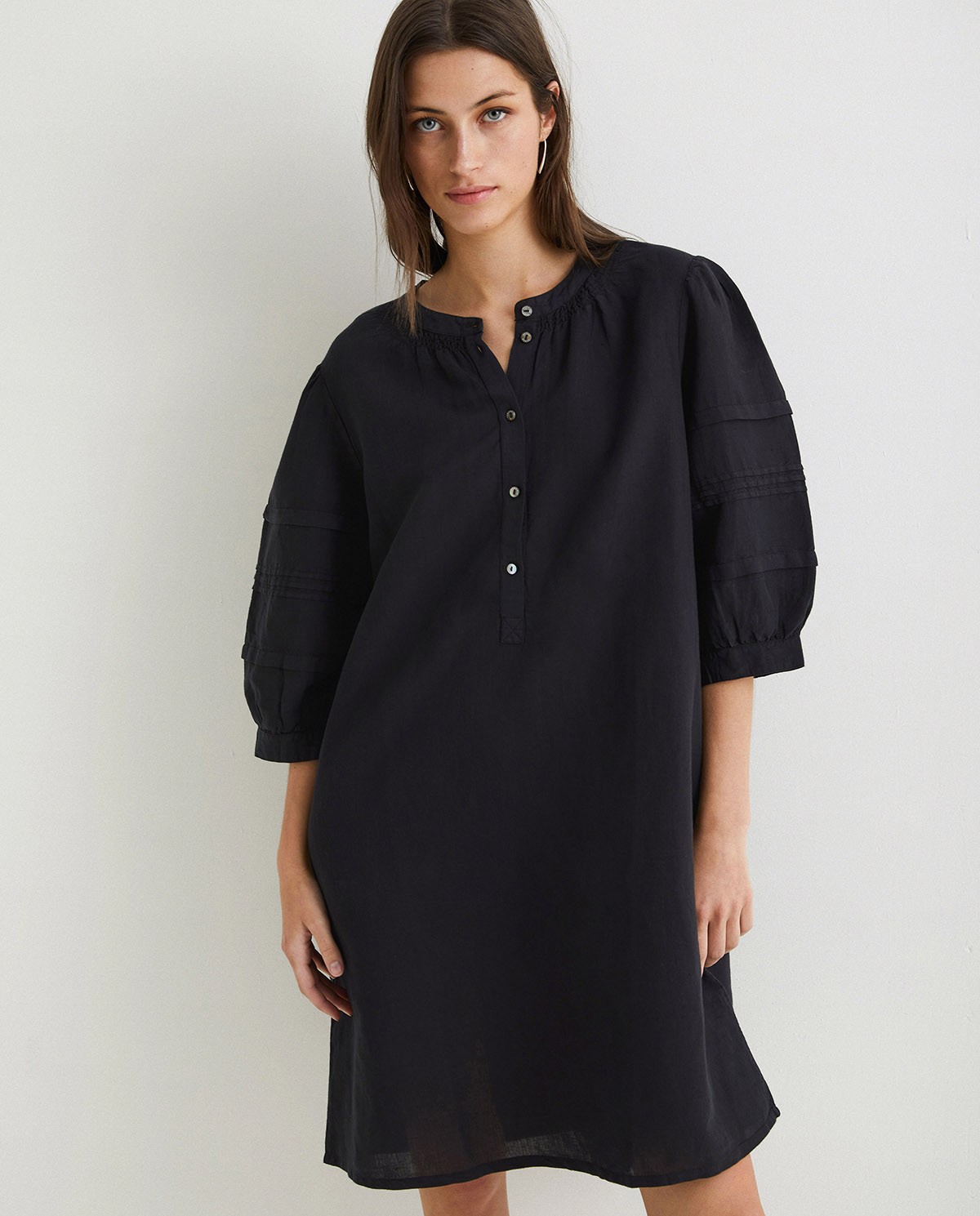 Cotton-linen dress Black 1