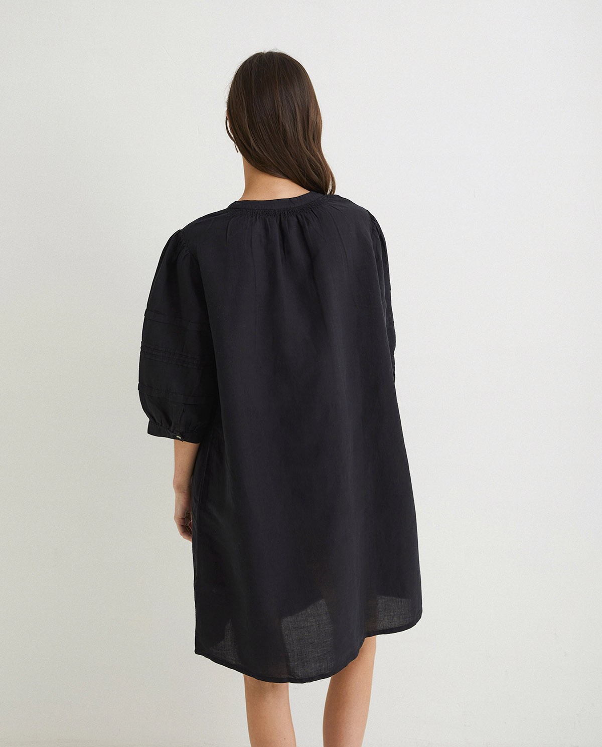 Cotton-linen dress Black 2
