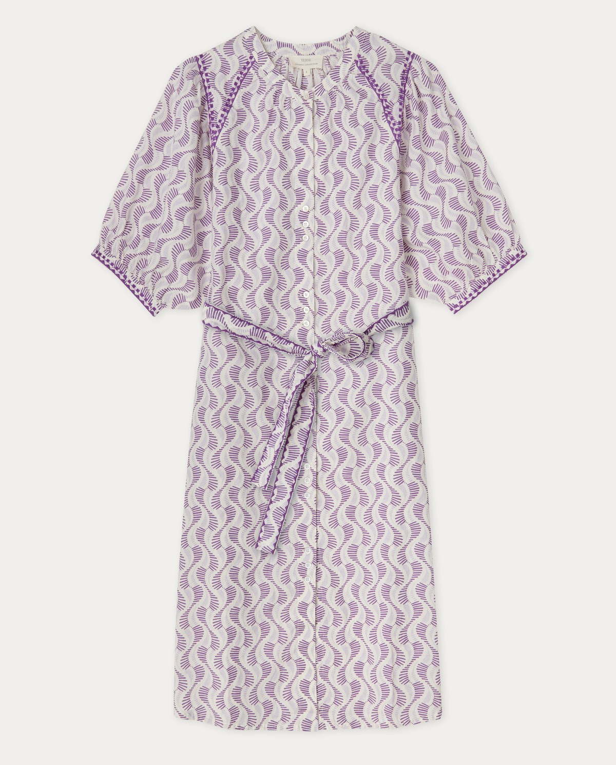 Cotton dress embroidery Purple 4