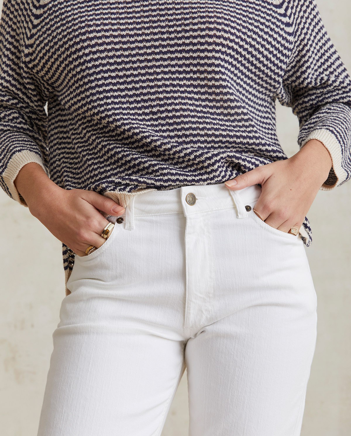 Pantalon en jean droit White 4