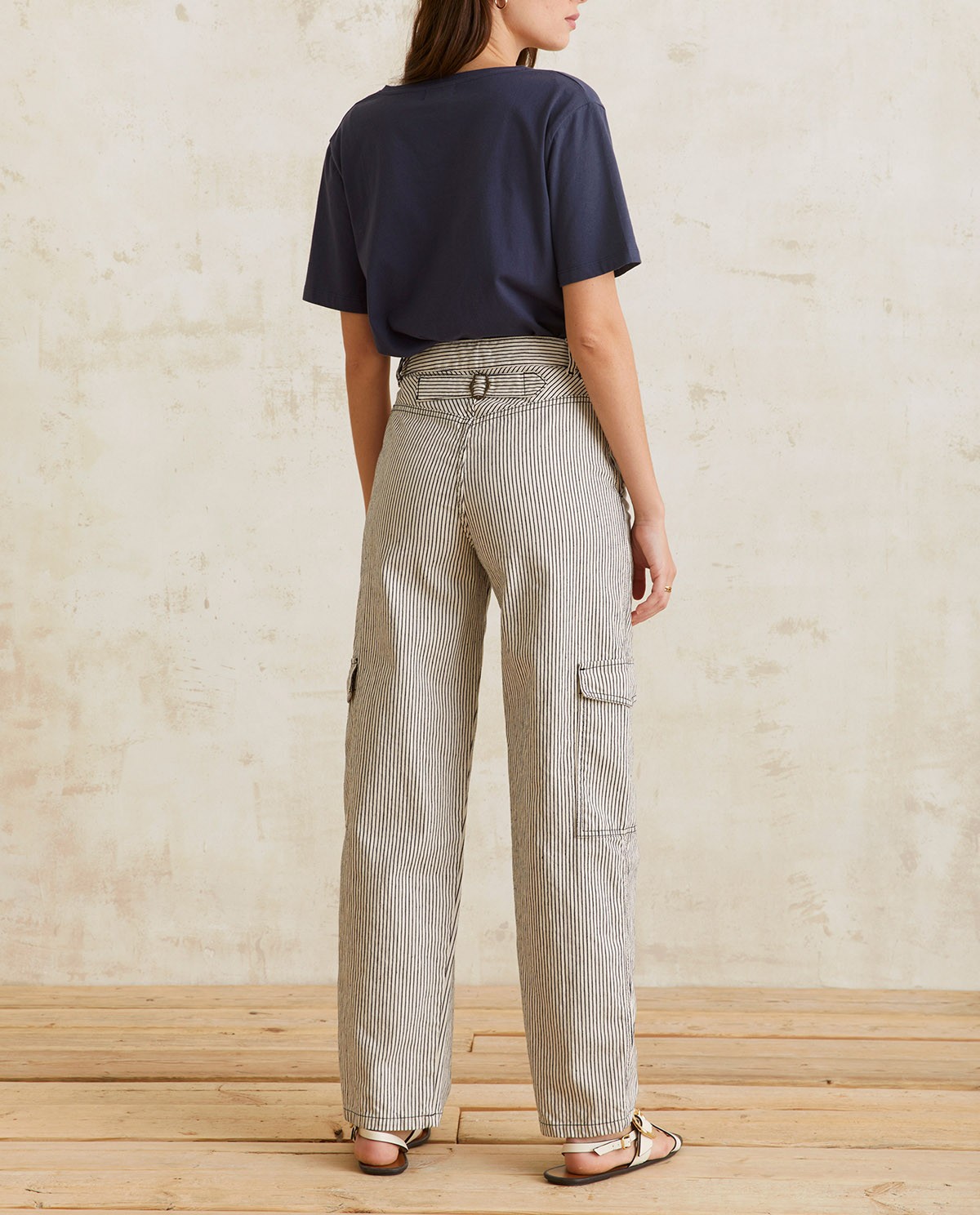 Striped cargo trousers Blue 2