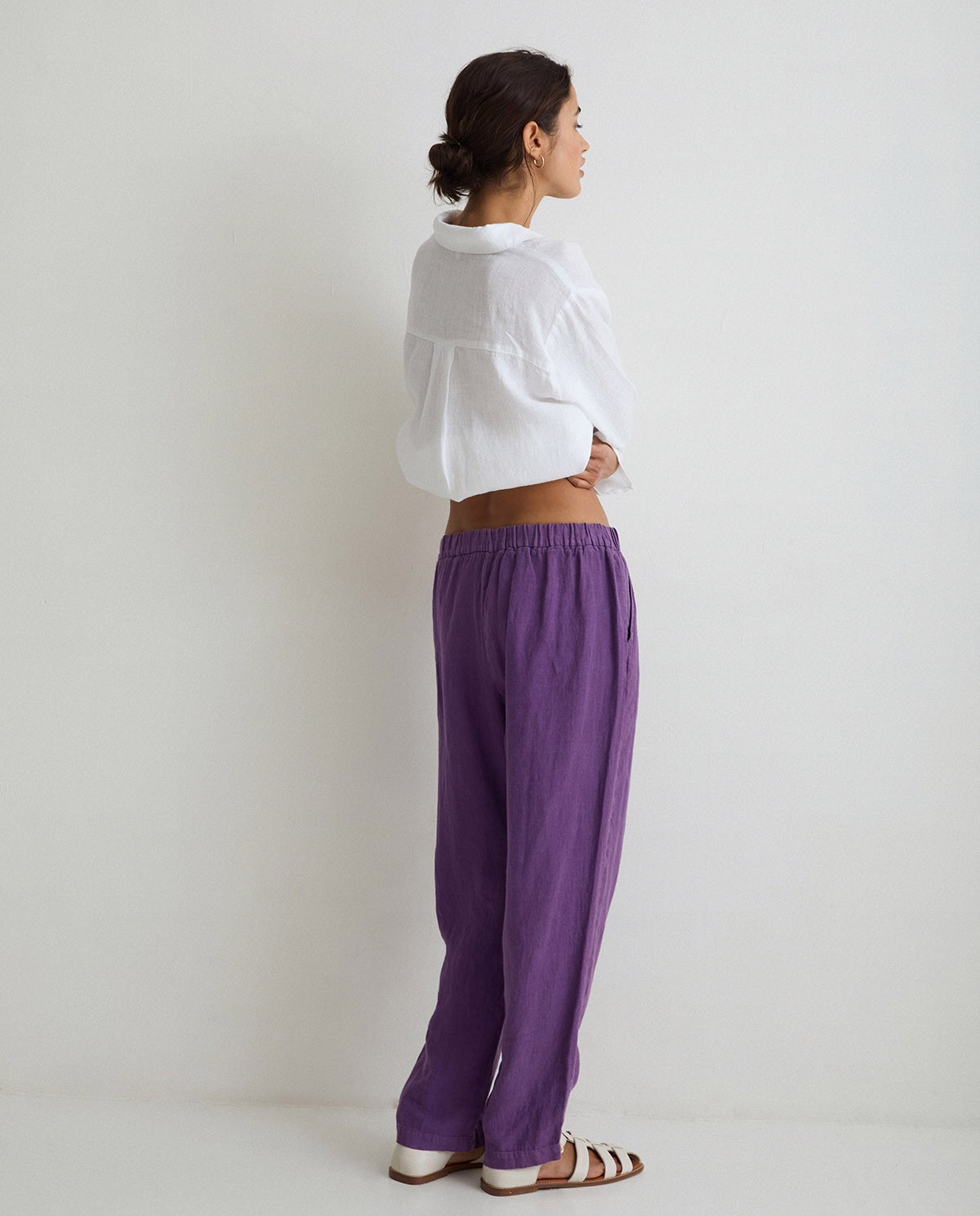 Pantalon en lin à pinces Purple 3