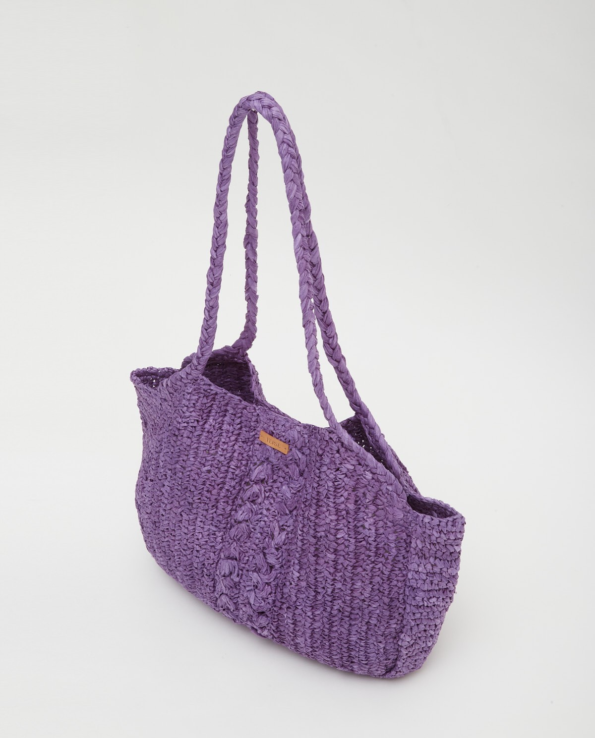 Handmade raffia bag Purple 3