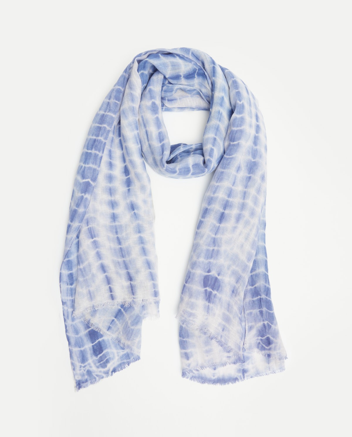 Tie-dye linen foulard BLUE