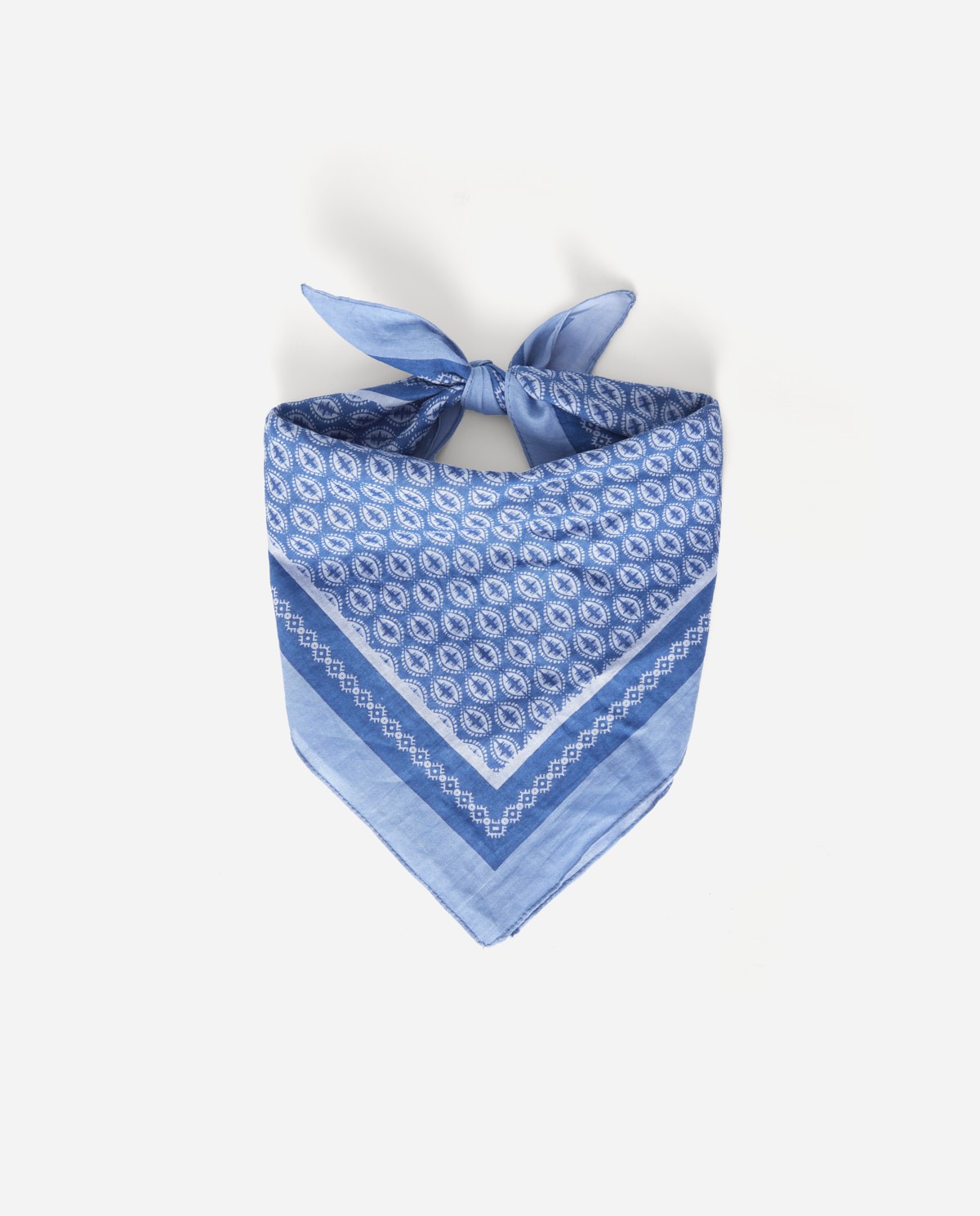 Print cotton scarf Blue