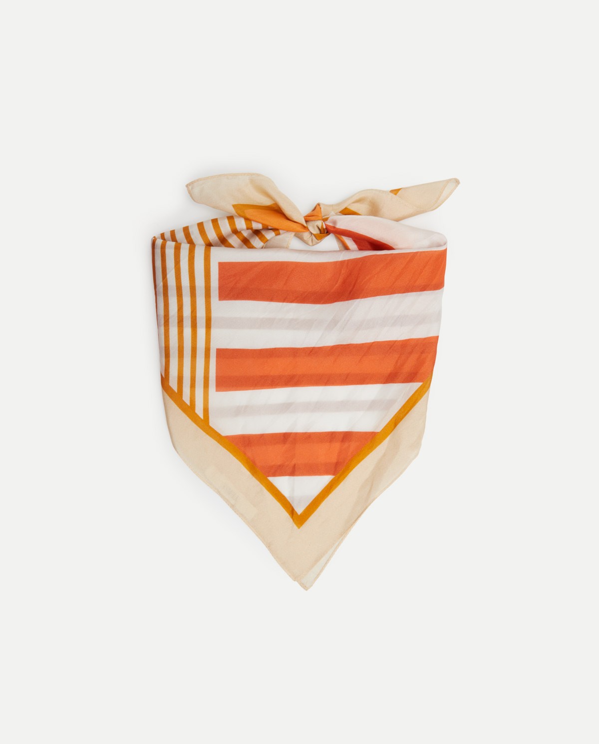 Striped silk scarf Orange