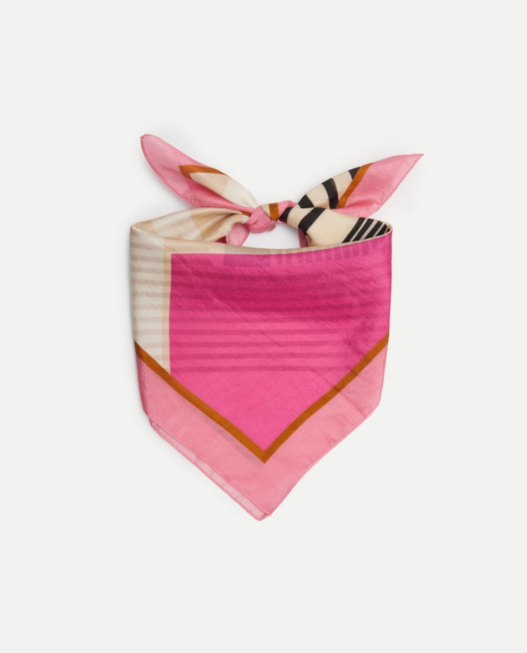 Striped silk scarf Pink