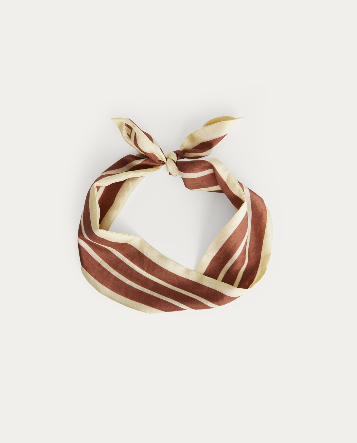 Striped silk scarf Chocolate 2