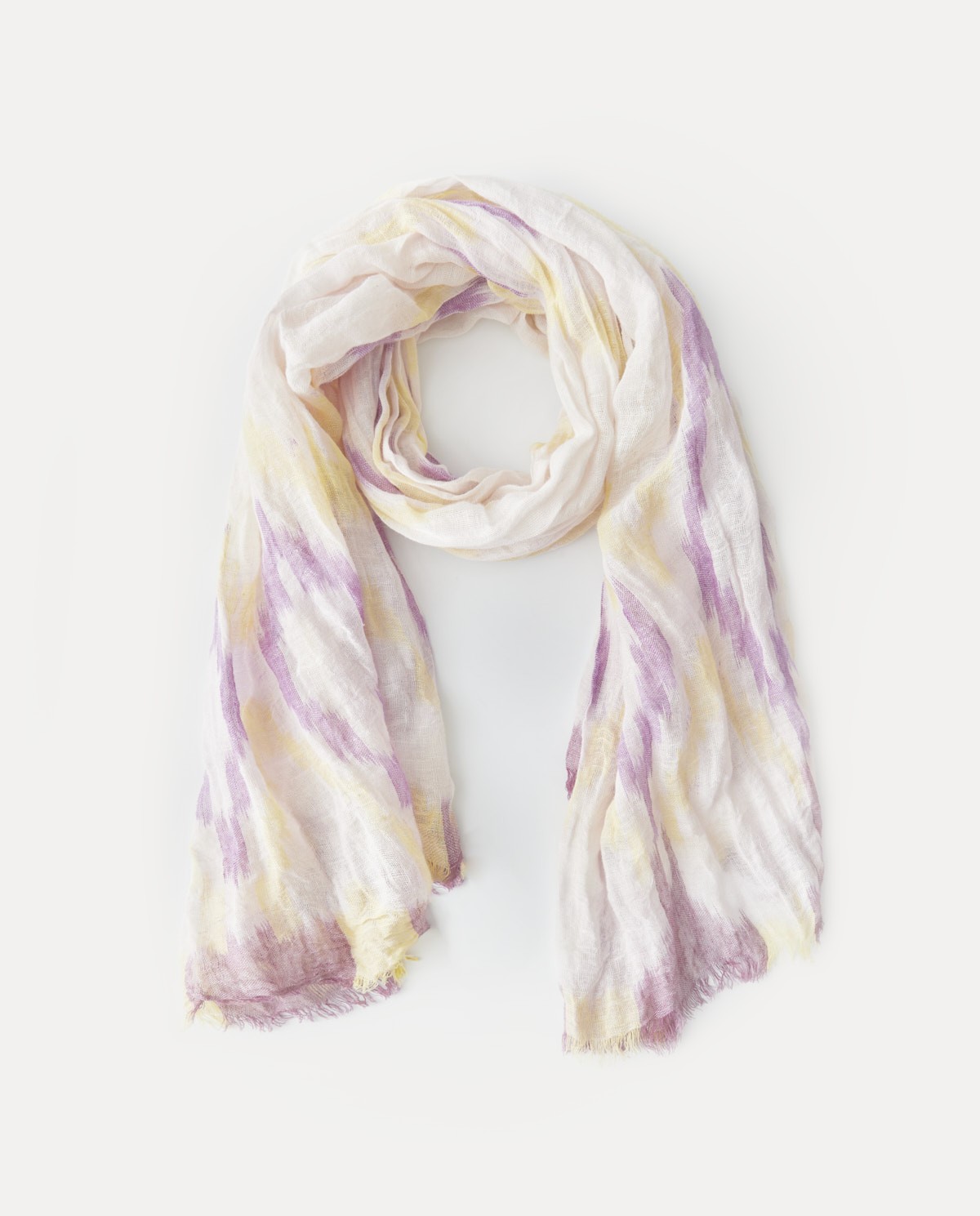 Print linen scarf Purple