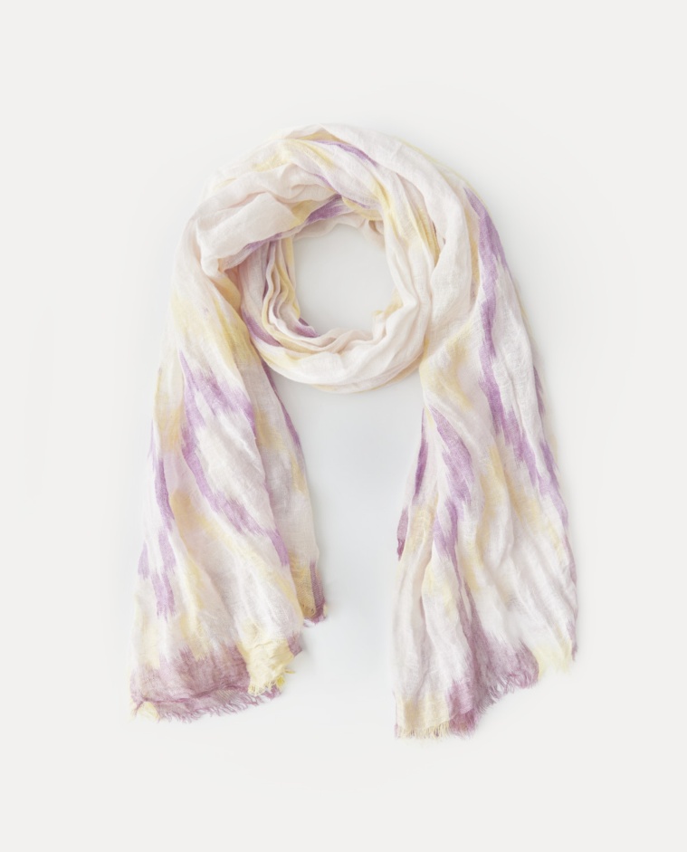Print linen scarf Purple