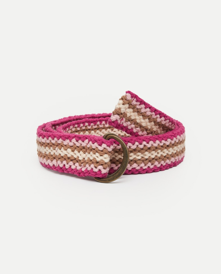 Braided cotton belt Pink