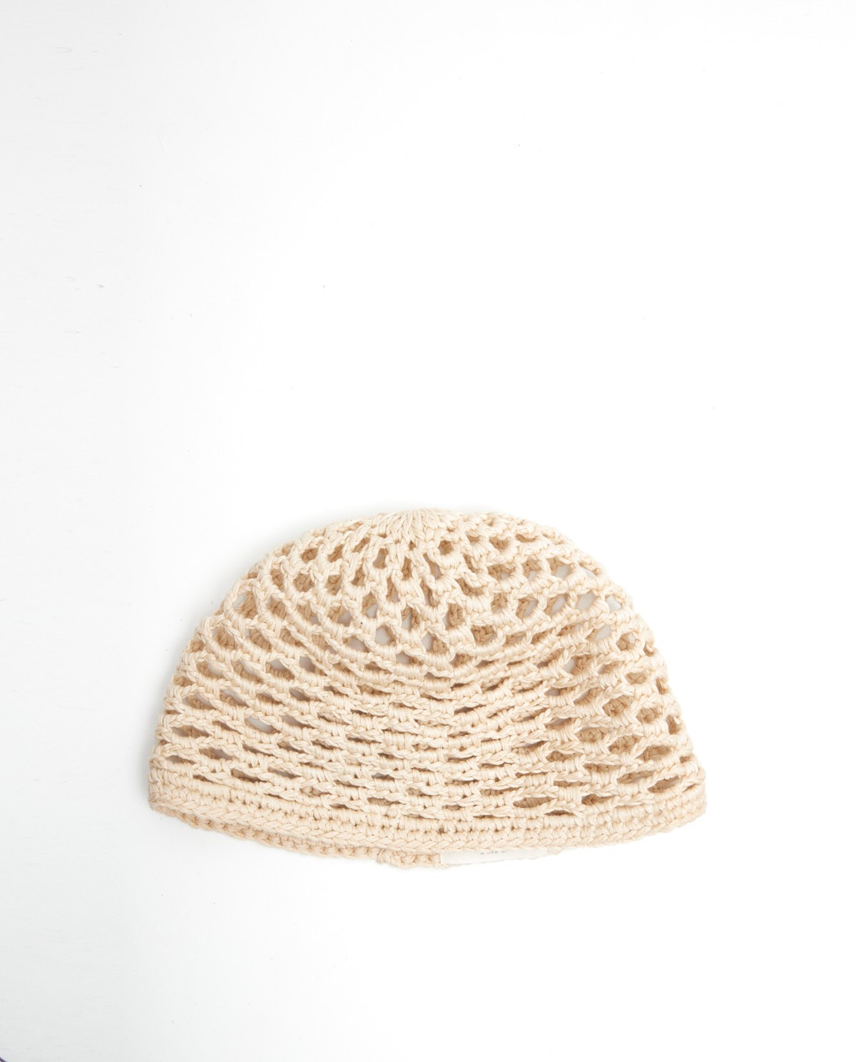 Crochet cotton cap Ecru 2