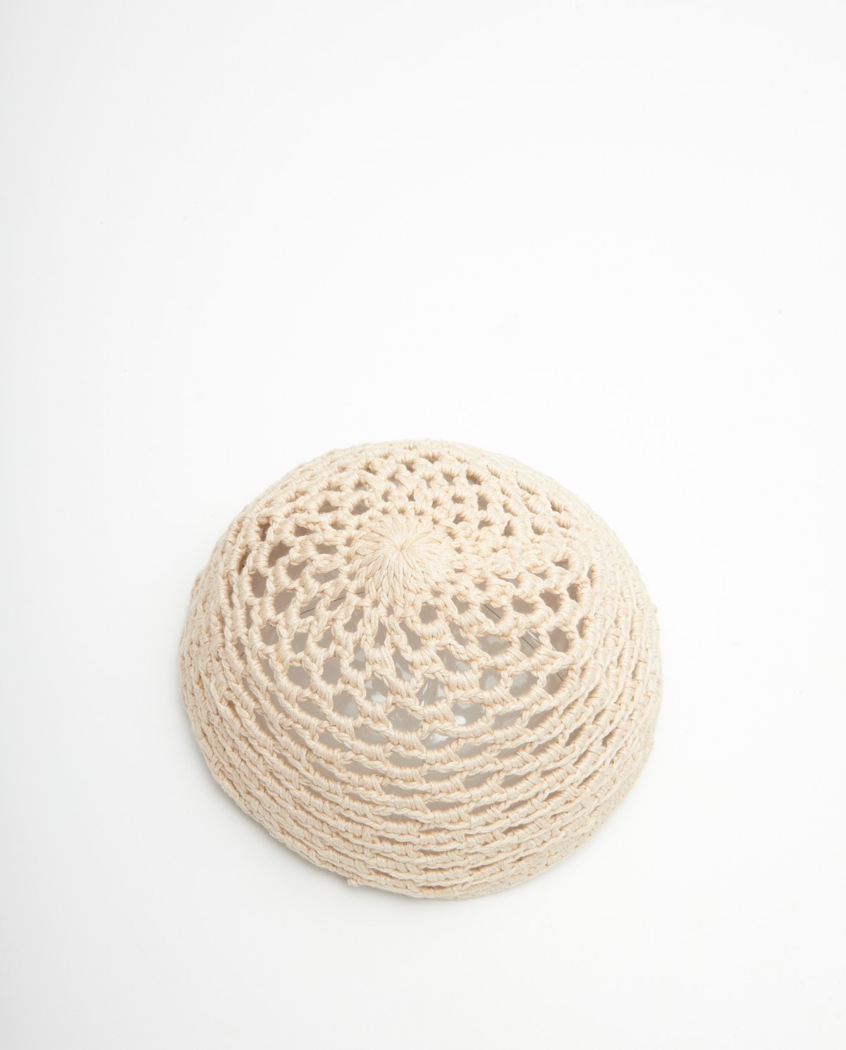 Crochet cotton cap Ecru 3