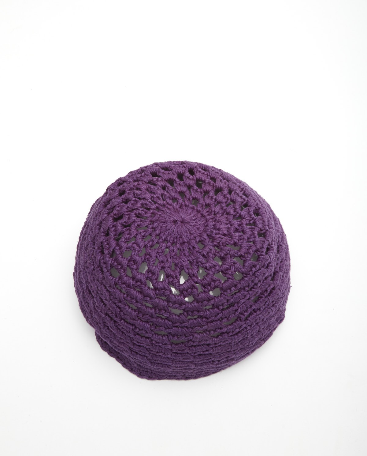 Crochet cotton cap Purple 2