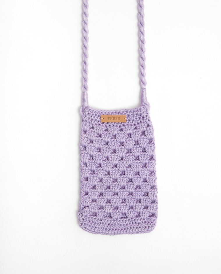 Crochet mobile pouch MAUVE