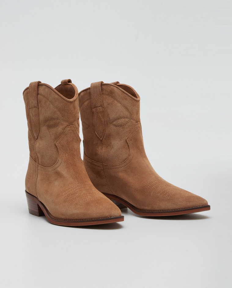 Leather cowboy boots BEIGE