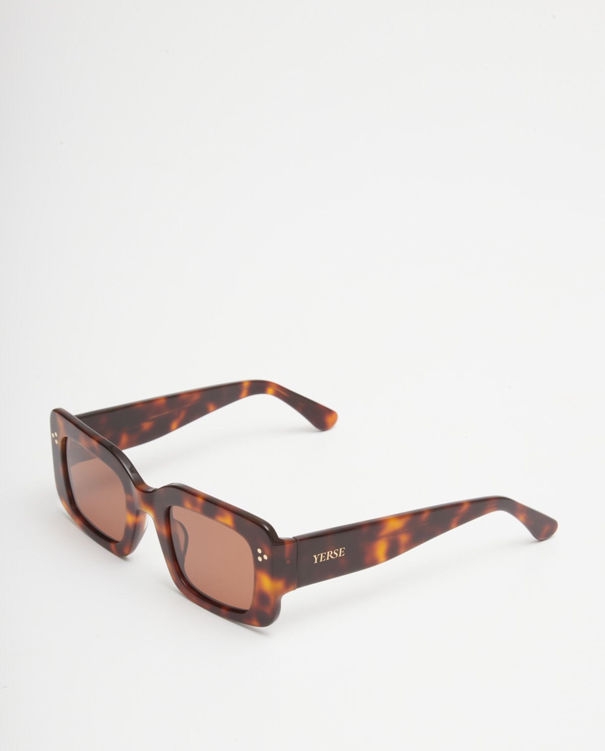 Lunettes carrées en écaille marron