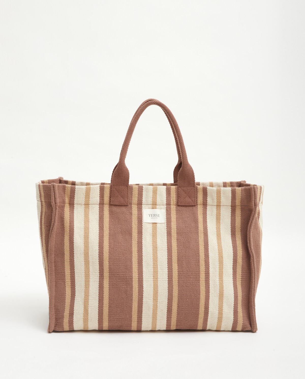 Shopper bag stripes Chocolate 2