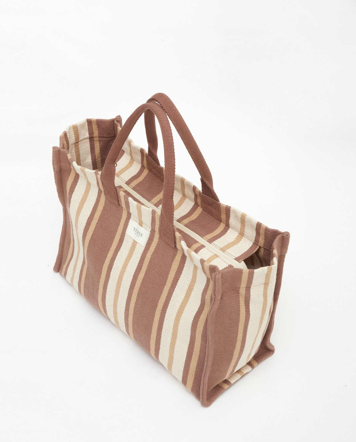 Shopper bag stripes Chocolate 1