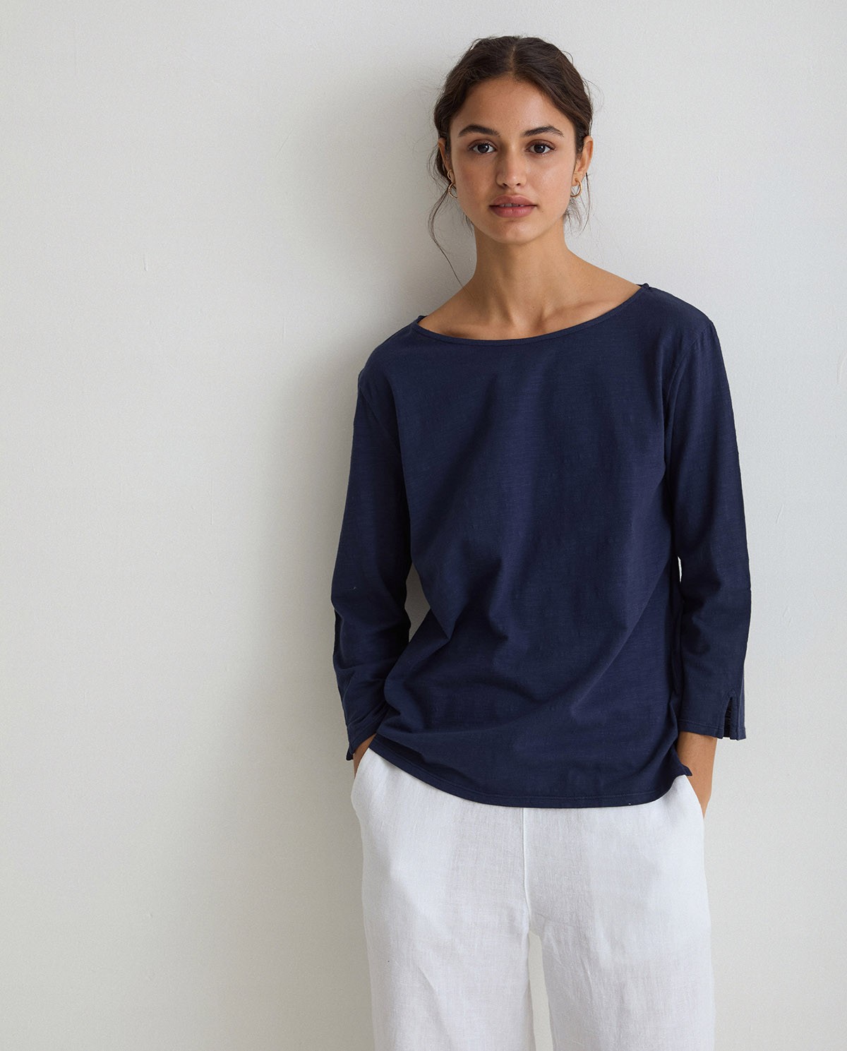 french sleeve t-shirt Navy 1